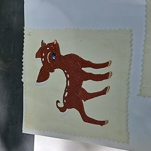 Handmade machine embroidery deer patch
